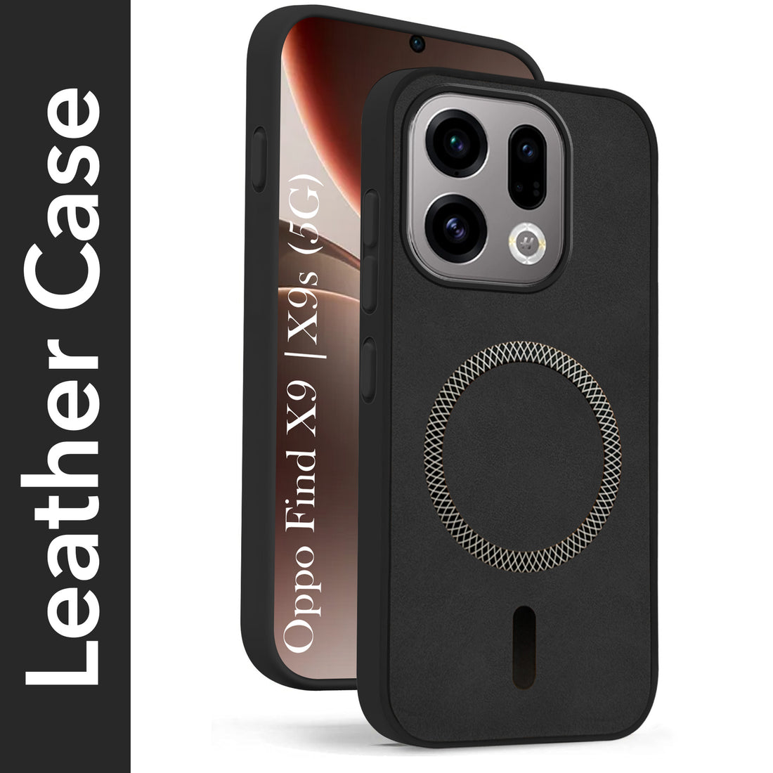 For Oppo Find X9 | Oppo Find X9s Back Cover Case Leather Finish (MagSafe Compatible Wireless Charging | Soft Touch | Camera Bump Protection)