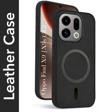 For Oppo Find X9 | Oppo Find X9s Back Cover Case Leather Finish (MagSafe Compatible Wireless Charging | Soft Touch | Camera Bump Protection)