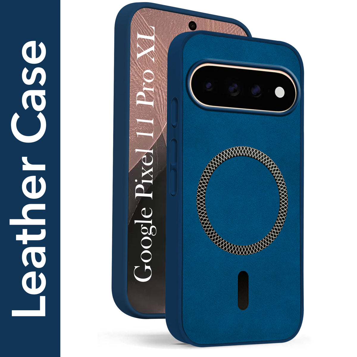 For Google Pixel 11 Pro XL Back Cover Case Leather Finish (MagSafe Compatible Wireless Charging | Soft Touch | Camera Bump Protection)