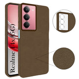 For Realme 14x Back Cover Case (Glass Like Camera Protection | Leather Feel | Minimalist Professional Grip)