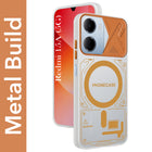 For Redmi 15A 5G Metallic Back Cover Case (Metallic Camera Protection & Buttons | Translucent Milky Shade | Hard Polycarbonate)