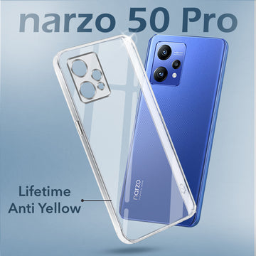 For Realme Narzo 50 Pro Back Cover Case (Hard Anti Yellow Clear Case | Sleek Hard Crystal Clear | Drop & Camera Protection | Shockproof Polycarbonate)
