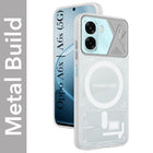 For Oppo A6X | Oppo A6S Metallic Back Cover Case (Metallic Camera Protection & Buttons | Translucent Milky Shade | Hard Polycarbonate)