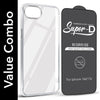 For Apple iPhone 16e | iPhone 17e Combo with Back Cover and 9H Tempered Glass (Lifetime Anti-Yellow | Sleek Hard Crystal | Oleophobic Coating Screen Glass)
