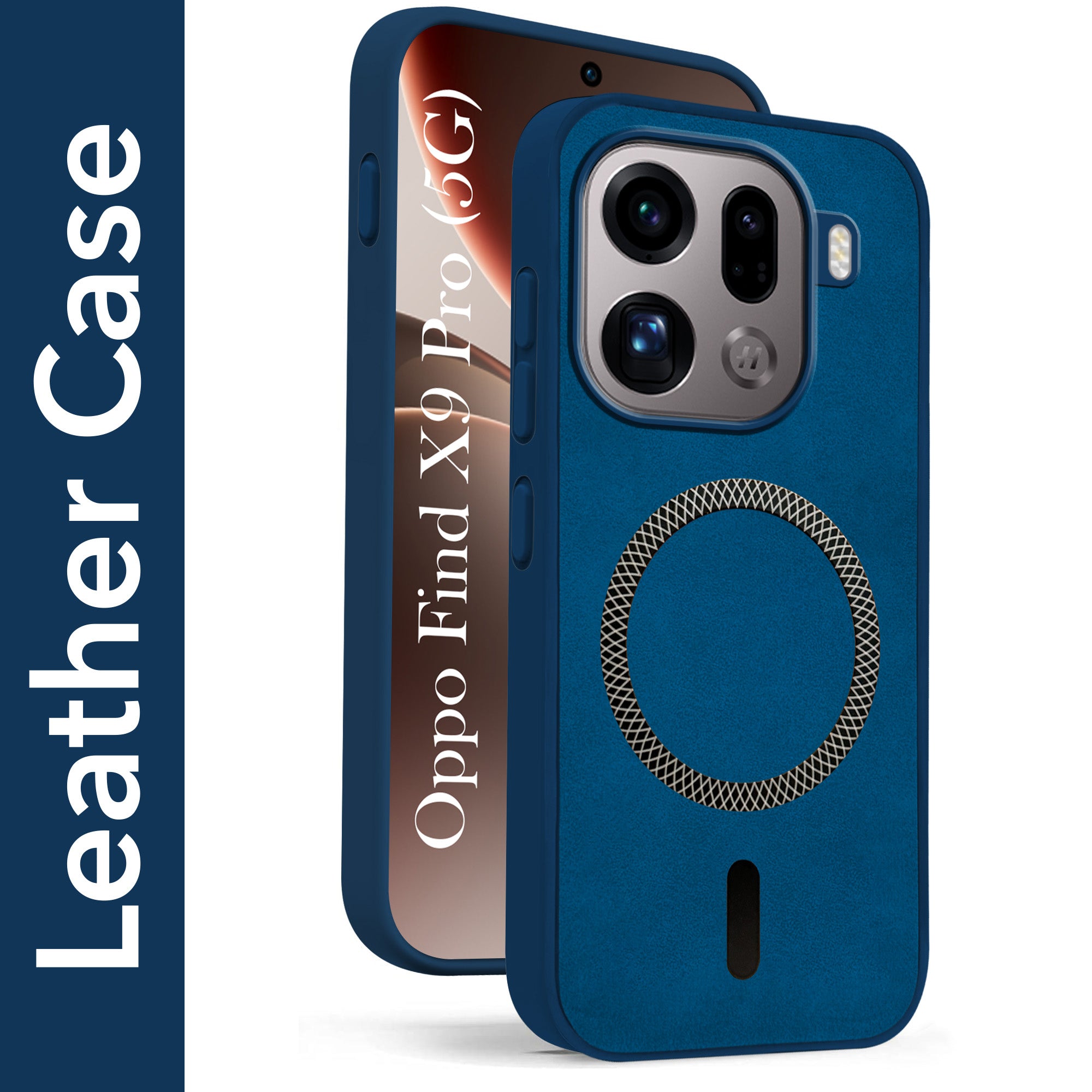 For Oppo Find X9 Pro Back Cover Case Leather Finish (MagSafe Compatible Wireless Charging | Soft Touch | Camera Bump Protection)