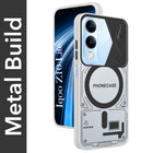 For Vivo iQOO Z10 Lite Metallic Back Cover Case (Metallic Camera Protection & Buttons | Translucent Milky Shade | Hard Polycarbonate)