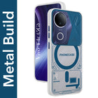 For Vivo T4R Metallic Back Cover Case (Metallic Camera Protection & Buttons | Translucent Milky Shade | Hard Polycarbonate)