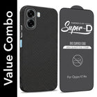For Oppo K14x 5G Combo with Back Cover and 9H Tempered Glass (Liquid Silicone | Camera Protection | Oleophobic Coating Screen Glass)