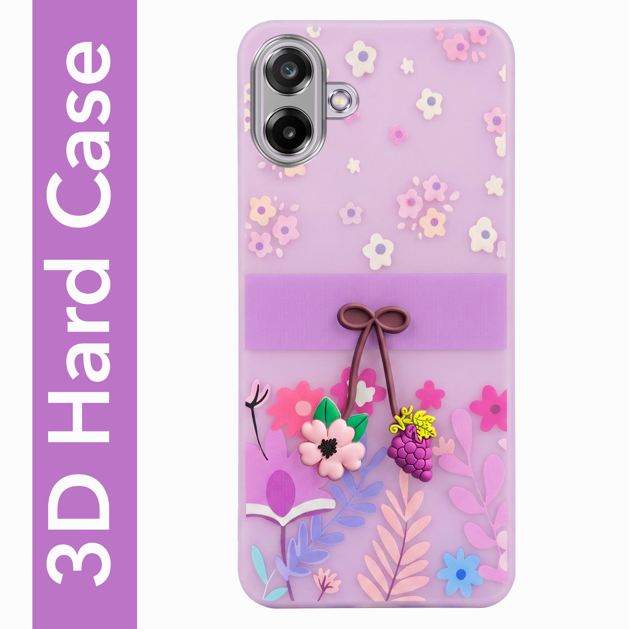 For Samsung Galaxy M17e Back Cover Case (3D Cute Cartoons | Hard Back Side Soft | Matte Premium Finish | HD Printing)