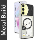 For Samsung Galaxy A35 5G Metallic Back Cover Case (Metallic Camera Protection & Buttons | Translucent Milky Shade | Hard Polycarbonate)