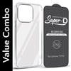 For Apple iPhone 15 Pro Combo with Back Cover and 9H Tempered Glass (Lifetime Anti-Yellow | Sleek Hard Crystal | Oleophobic Coating Screen Glass)