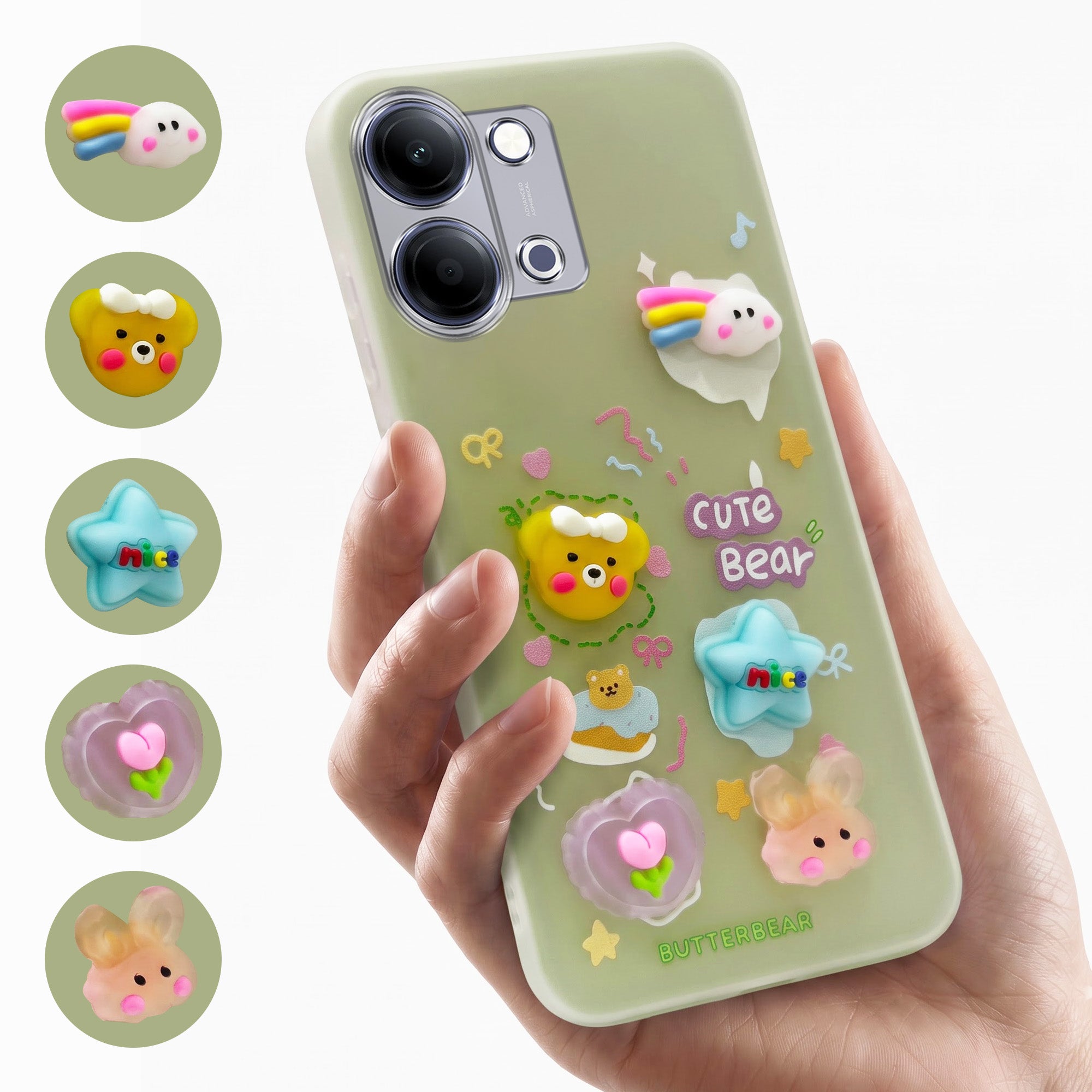 For Vivo Y05 4G | Vivo T5 Lite 5G Back Cover Case (3D Cute Cartoons | Hard Back Side Soft | Matte Premium Finish | HD Printing)