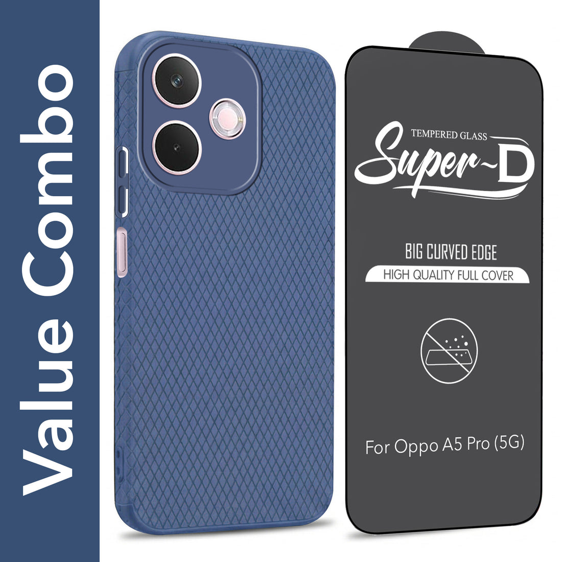 For Oppo A5 Pro Combo with Back Cover and 9H Tempered Glass (Liquid Silicone | Camera Protection | Oleophobic Coating Screen Glass)