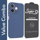 For Oppo A5 Pro Combo with Back Cover and 9H Tempered Glass (Liquid Silicone | Camera Protection | Oleophobic Coating Screen Glass)