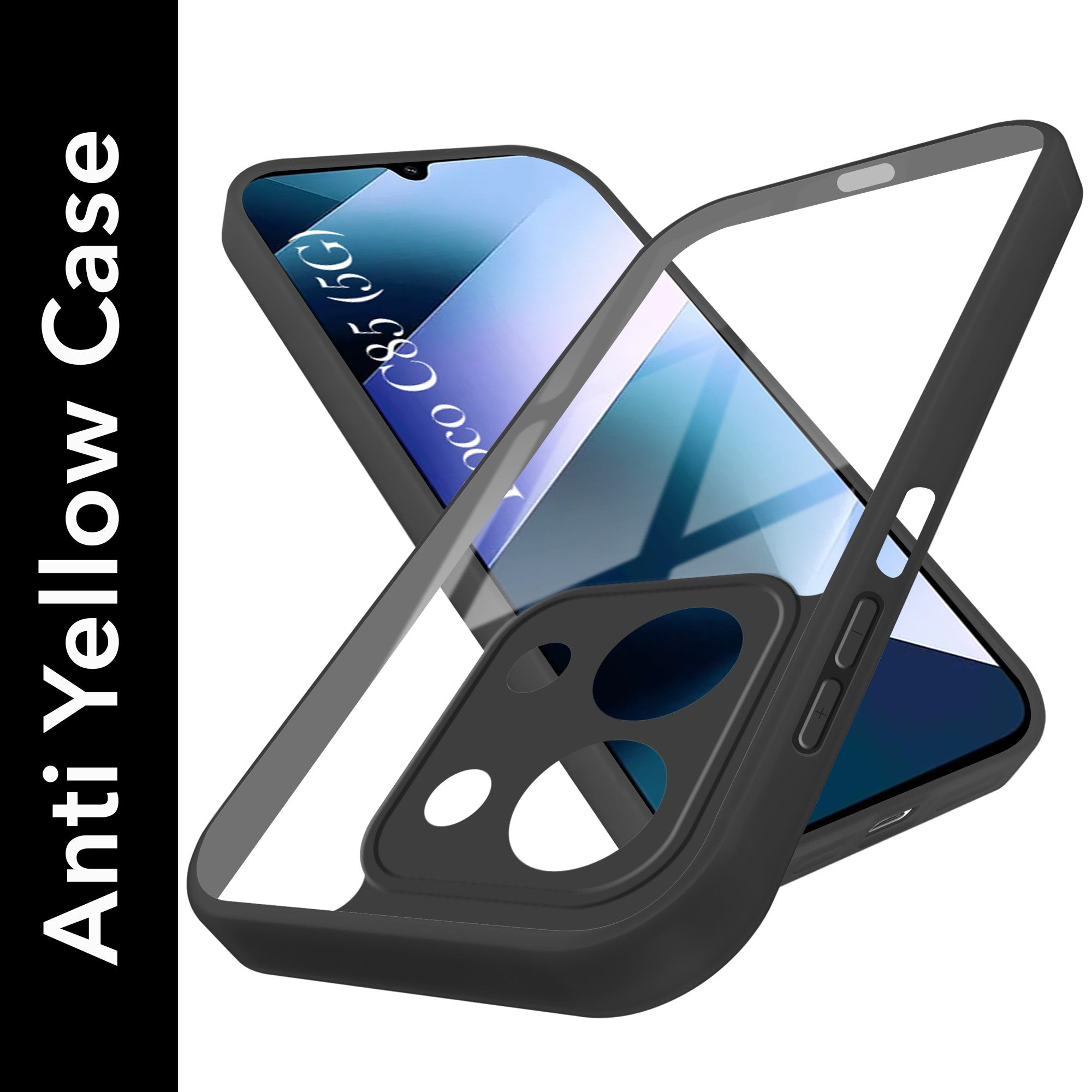 For Poco C85 5G Back Cover Case Ultra-Hybrid (Lifetime Anti Yellow | Anti Scratch | Crystal Clear Shockproof)
