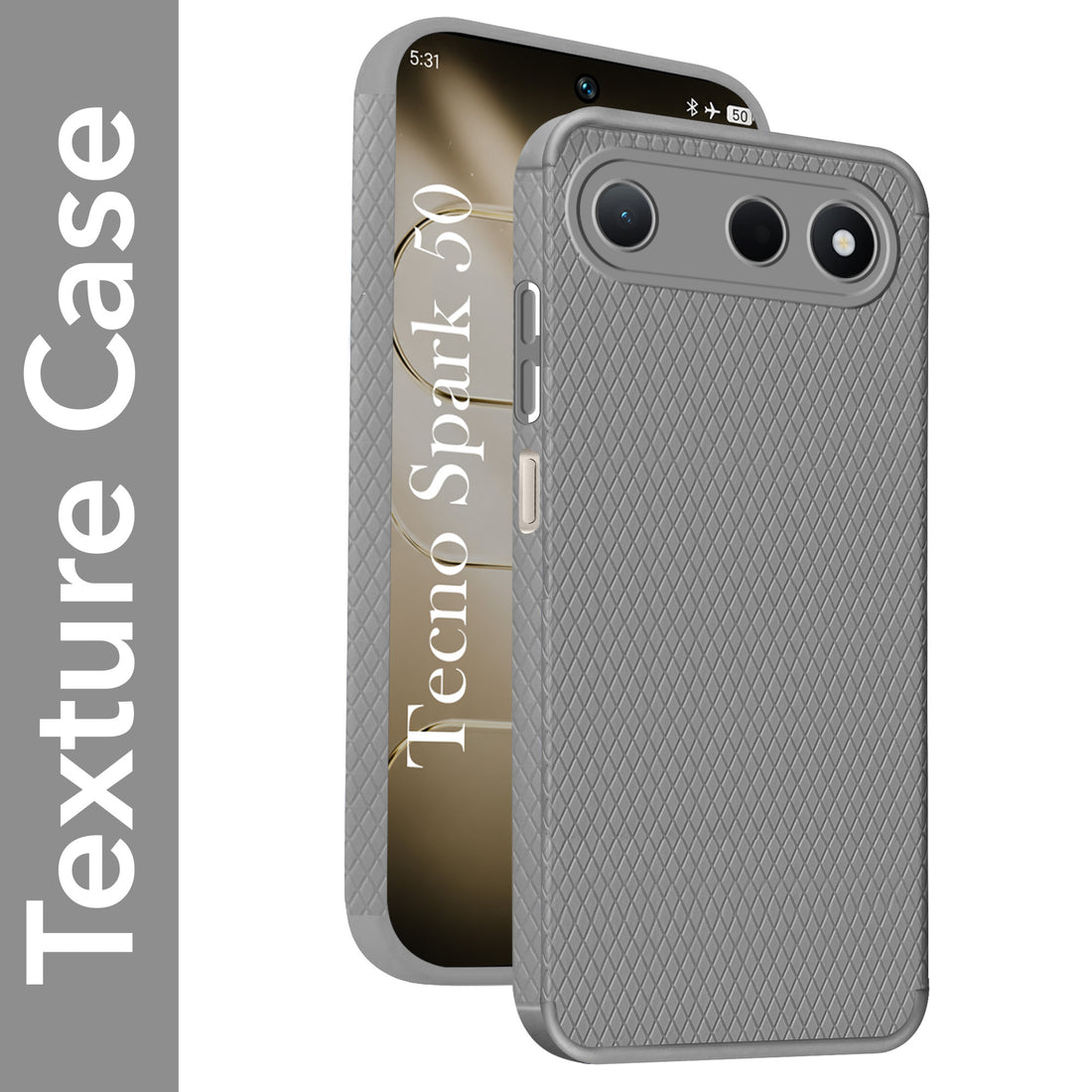For Tecno Spark 50 Back Cover Case Liquid Silicone (Camera Protection | Side Grip Texture | Soft and Flexible)