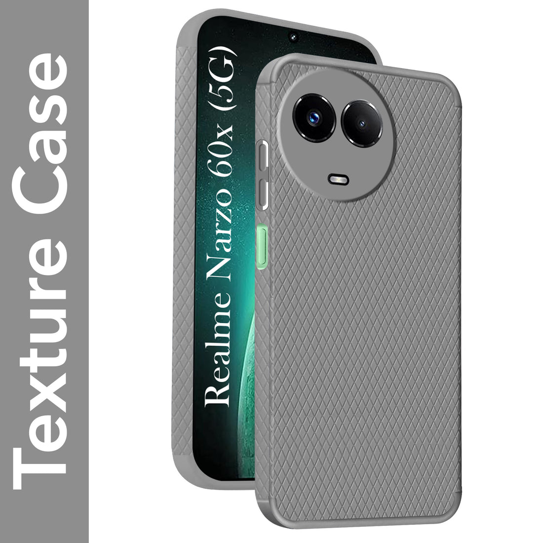 For Realme Narzo 60x Back Cover Case (Liquid Silicone | Side Grip | Camera Protection)