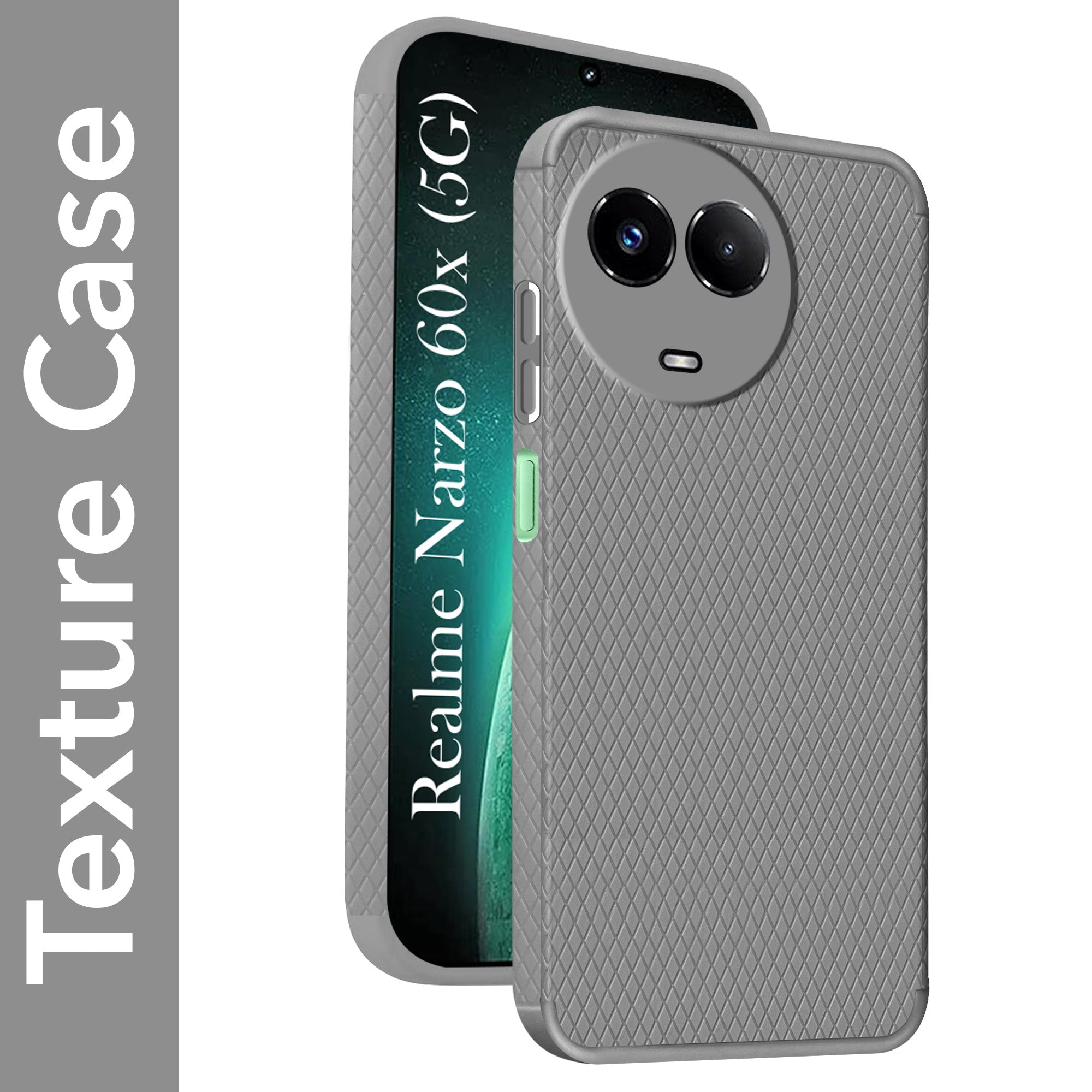 For Realme Narzo 60x Back Cover Case (Liquid Silicone | Side Grip | Camera Protection)