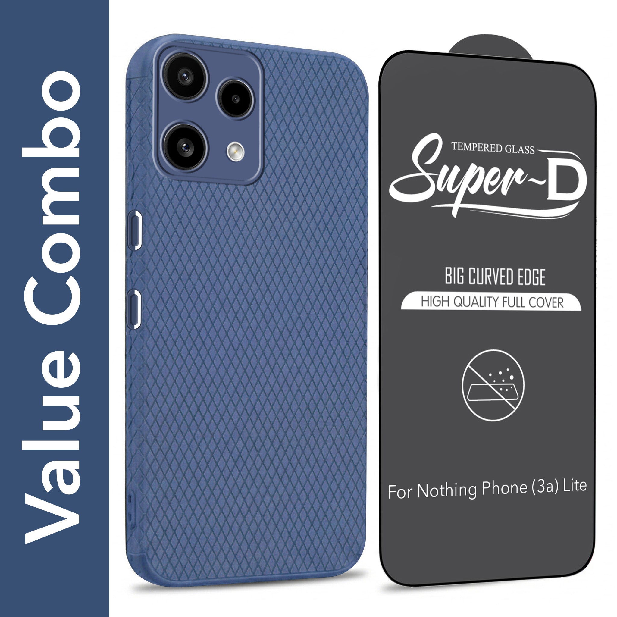 For Nothing Phone 3A Lite Combo with Back Cover and 9H Tempered Glass (Liquid Silicone | Camera Protection | Oleophobic Coating Screen Glass)