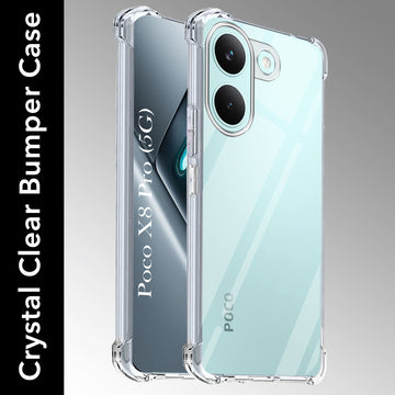 For Poco X8 Pro 5G Back Cover Shockproof Crystal-Clear (Anti Yellow Case | Drop & Camera Protection | Hard Polycarbonate)