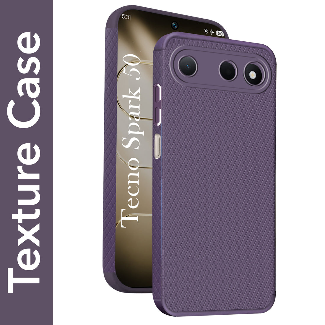 For Tecno Spark 50 Back Cover Case Liquid Silicone (Camera Protection | Side Grip Texture | Soft and Flexible)