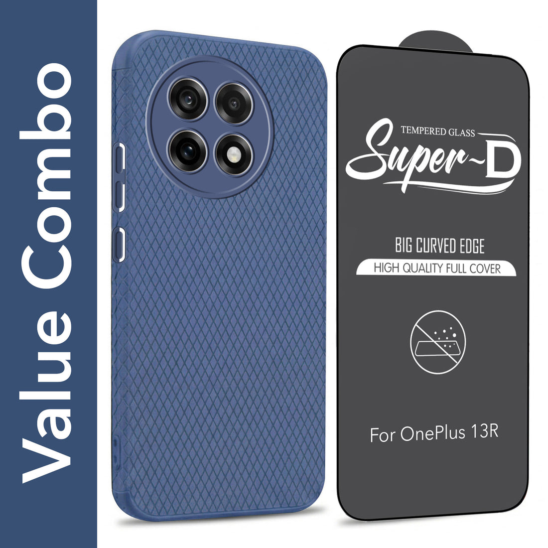 For OnePlus 13R 5G Combo with Back Cover and 9H Tempered Glass (Liquid Silicone | Camera Protection | Oleophobic Coating Screen Glass)