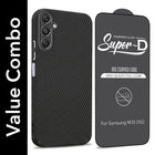 For Samsung Galaxy M35 5G Combo with Back Cover and 9H Tempered Glass (Liquid Silicone | Camera Protection | Oleophobic Coating Screen Glass)