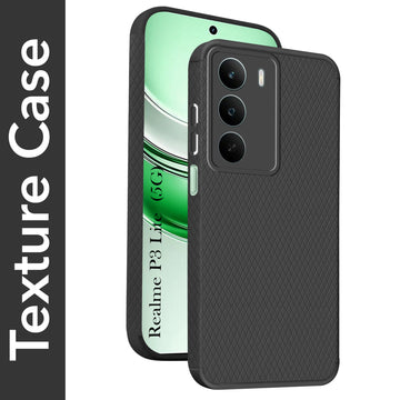 For Realme P3 Lite Back Cover Case (Camera Protection | Side Grip Texture | Soft and Flexible)