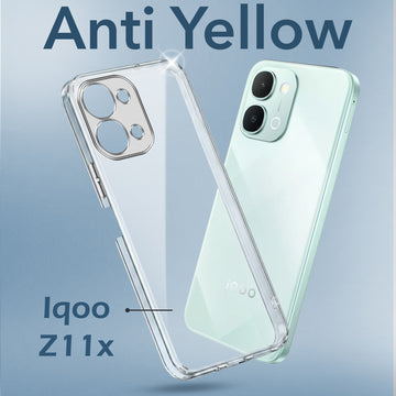 For Vivo iQOO Z11x 5G Back Cover Case Lifetime Anti-Yellow Clear (Sleek Hard Crystal | Shockproof and Camera Protection)