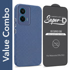 For Motorola Moto G96 Combo with Back Cover and 9H Tempered Glass (Liquid Silicone | Camera Protection | Oleophobic Coating Screen Glass)