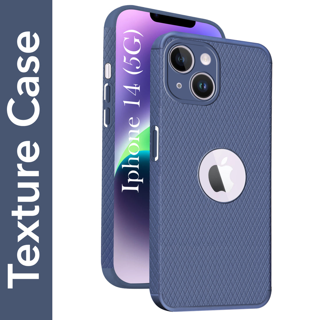 For Apple iPhone 14 Back Cover Case Liquid Silicone (Camera Protection | Side Grip Texture | Soft and Flexible)