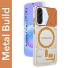 For Samsung Galaxy A57 5G Metallic Back Cover Case (Metallic Camera Protection & Buttons | Translucent Milky Shade | Hard Polycarbonate)