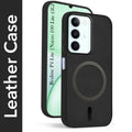 For Realme P4 Lite 5G | Narzo 100 Lite 5G Back Cover Case Leather Finish (MagSafe Compatible Wireless Charging | Soft Touch | Camera Bump Protection)