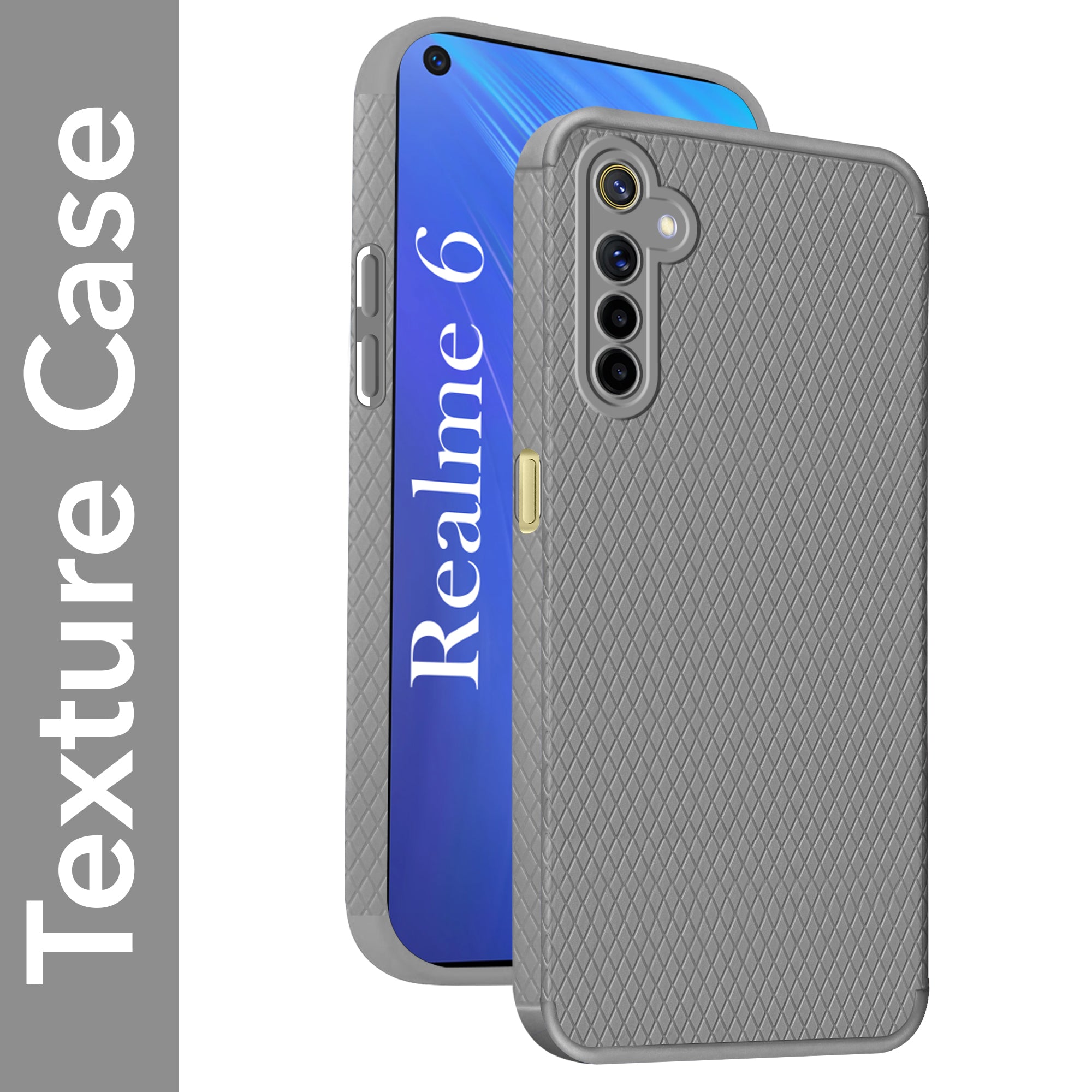 For Realme 6 Back Cover Case Liquid Silicone (Camera Protection | Side Grip Texture | Soft and Flexible)