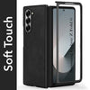 For Samsung Galaxy Z Fold 6 Back Case Cover Premium Genuine Leather (Integrated Front Screen Protector | Inside Microfiber Cloth)