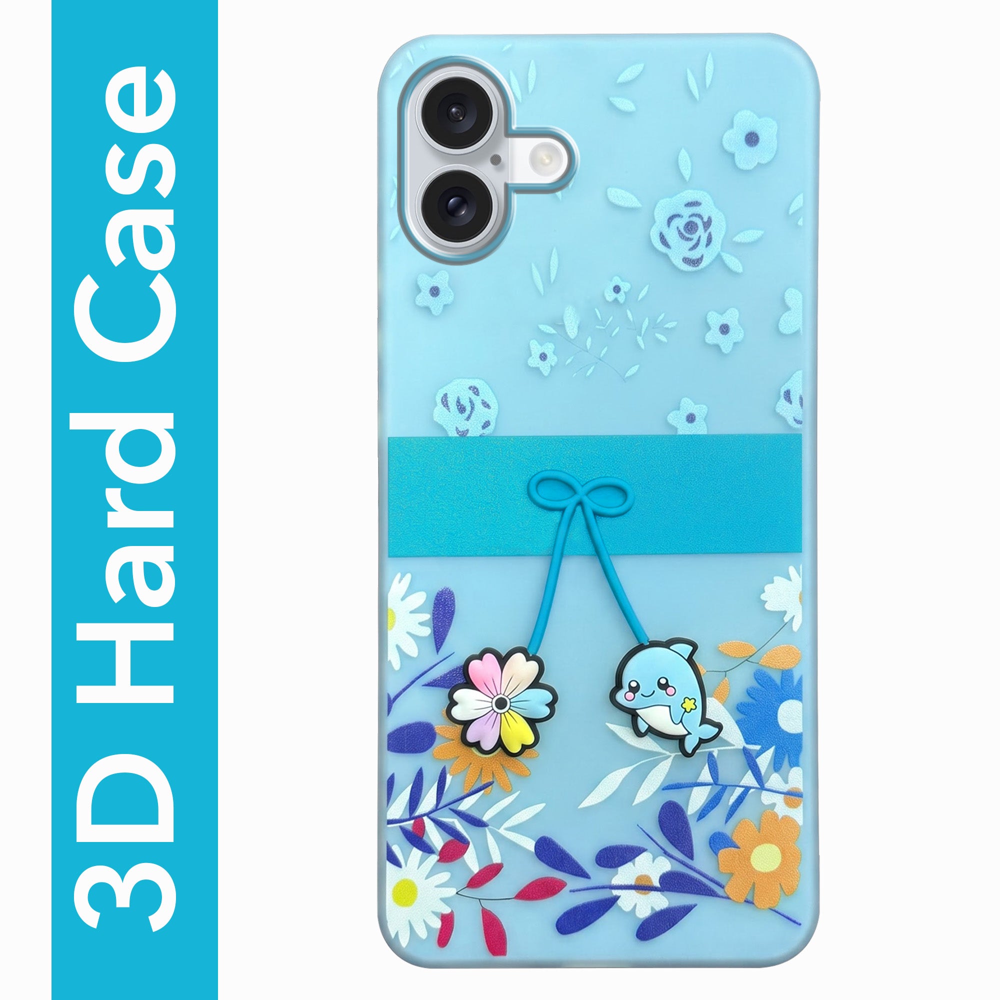 For Apple iPhone 16 Plus Back Cover Case (3D Cute Cartoons | Hard Back Side Soft | Matte Premium Finish | HD Printing)