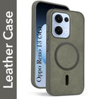 For Oppo Reno13 5G | Oppo Reno 13 5G Back Cover Case Leather Finish (MagSafe Compatible Wireless Charging | Soft Touch | Camera Bump Protection)