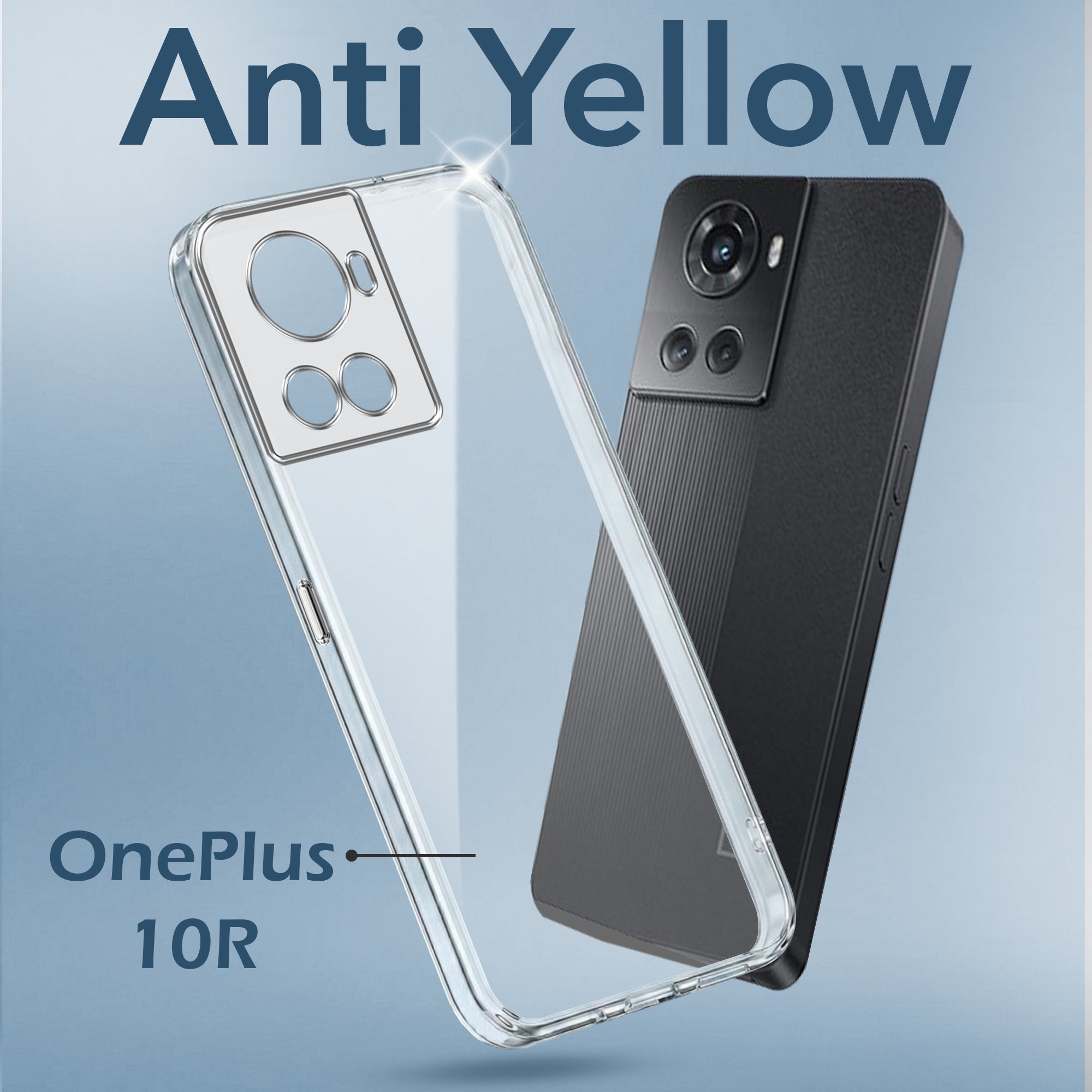 For OnePlus 10R Back Cover Case (Hard Anti Yellow Clear Case | Drop & Camera Protection | Shockproof Polycarbonate)