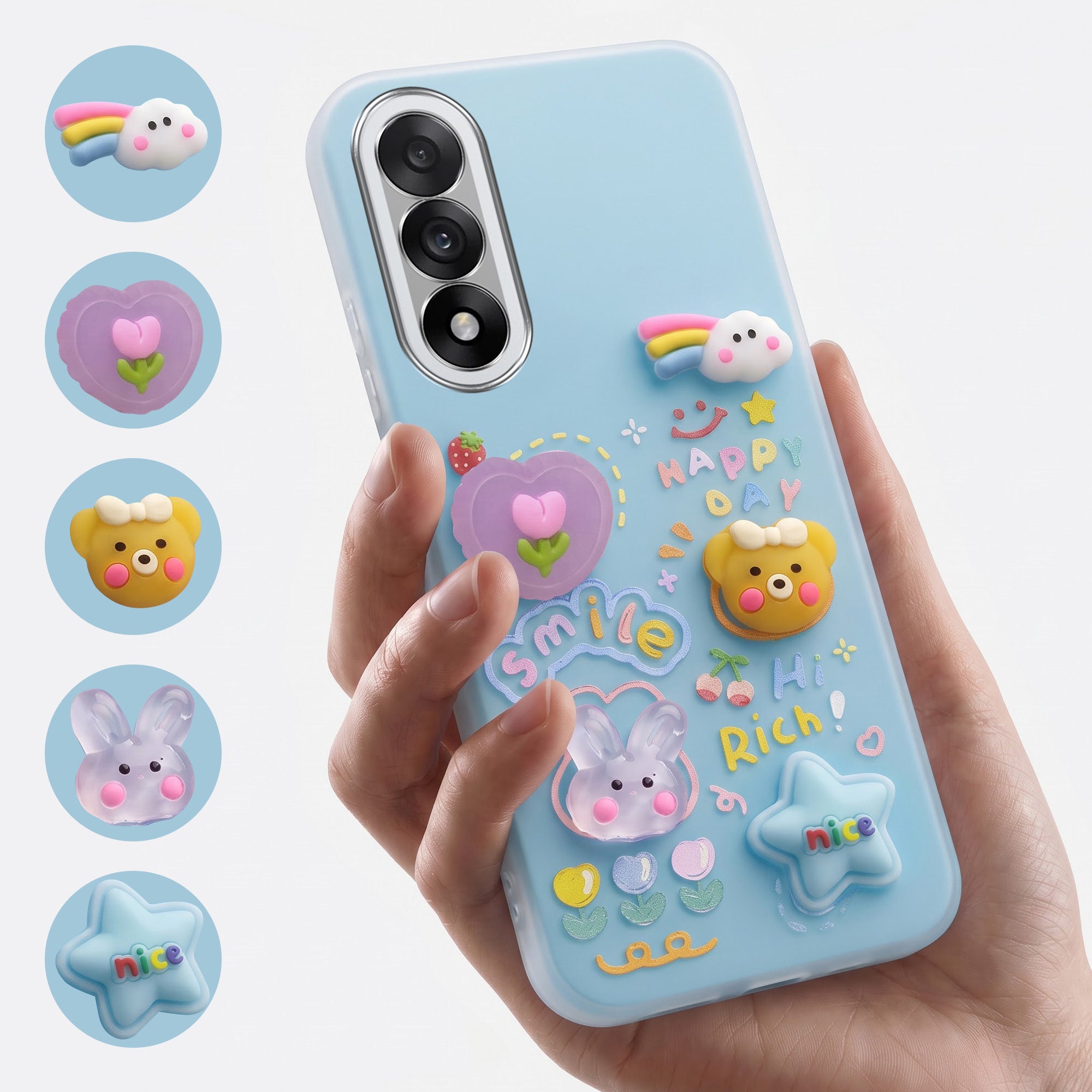 For Oneplus Nord 5 Back Cover Case (3D Cute Cartoons | Hard Back Side Soft | Matte Premium Finish | HD Printing)