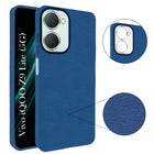 For Vivo iQOO Z9 Lite Back Cover Case (Glass Like Camera Protection | Leather Feel | Minimalist Professional Grip)