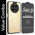 For Realme Narzo N65 5G Combo with Back Cover and 9H Tempered Glass (Lifetime Anti-Yellow | Crystal Clear Shockproof | Oleophobic Coating Screen Glass)