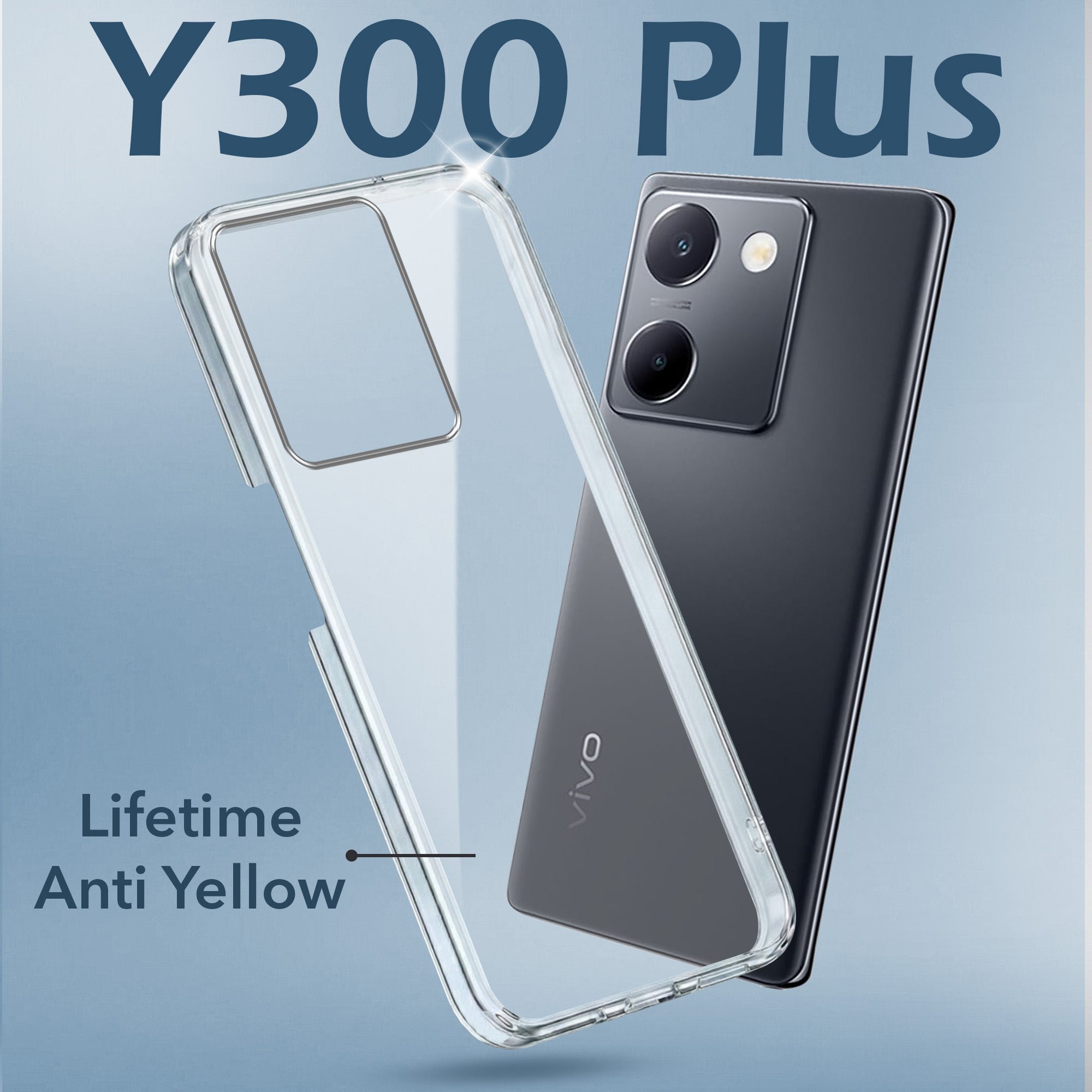 For Vivo Y300 Plus Back Cover Case (Hard Anti Yellow Clear Case | Drop & Camera Protection | Shockproof Polycarbonate)