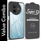 For Vivo Y39 Combo with Back Cover and 9H Tempered Glass (Lifetime Anti-Yellow | Crystal Clear Shockproof | Oleophobic Coating Screen Glass)
