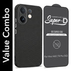 For Vivo V60 | Vivo T4 Pro Combo with Back Cover and 9H Tempered Glass (Liquid Silicone | Camera Protection | Oleophobic Coating Screen Glass)