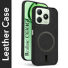For Realme C63 4G Back Cover Case Leather Finish (MagSafe Compatible Wireless Charging | Soft Touch | Camera Bump Protection)