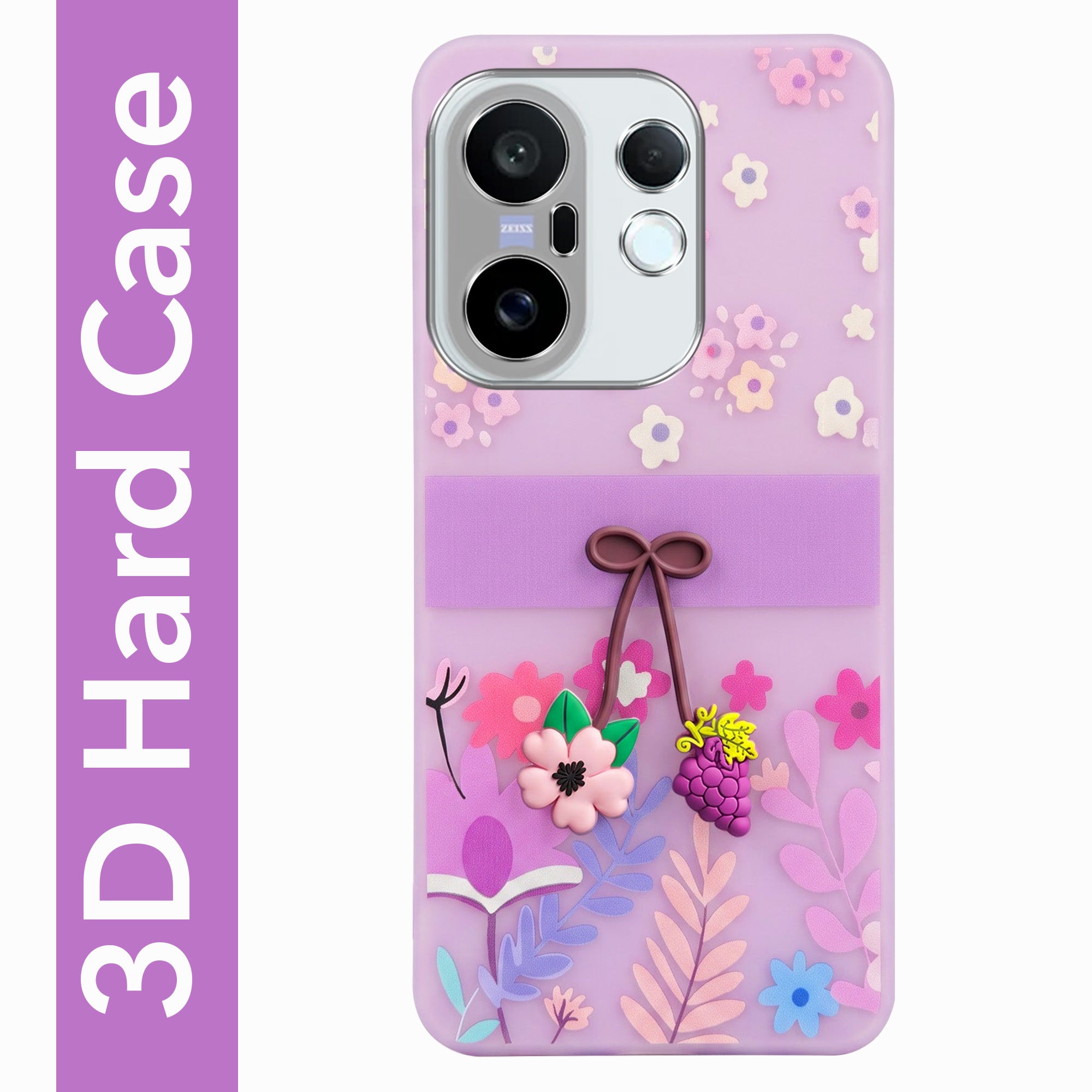 For Vivo X200 FE Back Cover Case (3D Cute Cartoons | Hard Back Side Soft | Matte Premium Finish | HD Printing)