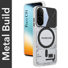 For Poco C81 5G Metallic Back Cover Case (Metallic Camera Protection & Buttons | Translucent Milky Shade | Hard Polycarbonate)