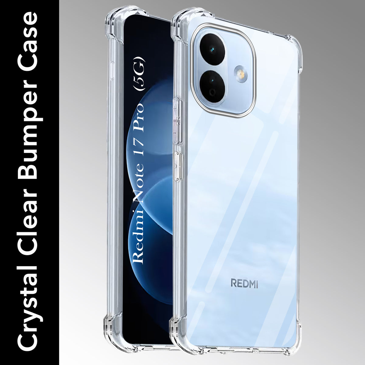 For Redmi Note 17 Pro 5G Back Cover Shockproof Crystal-Clear (Drop & Camera Protection | Hard Polycarbonate)