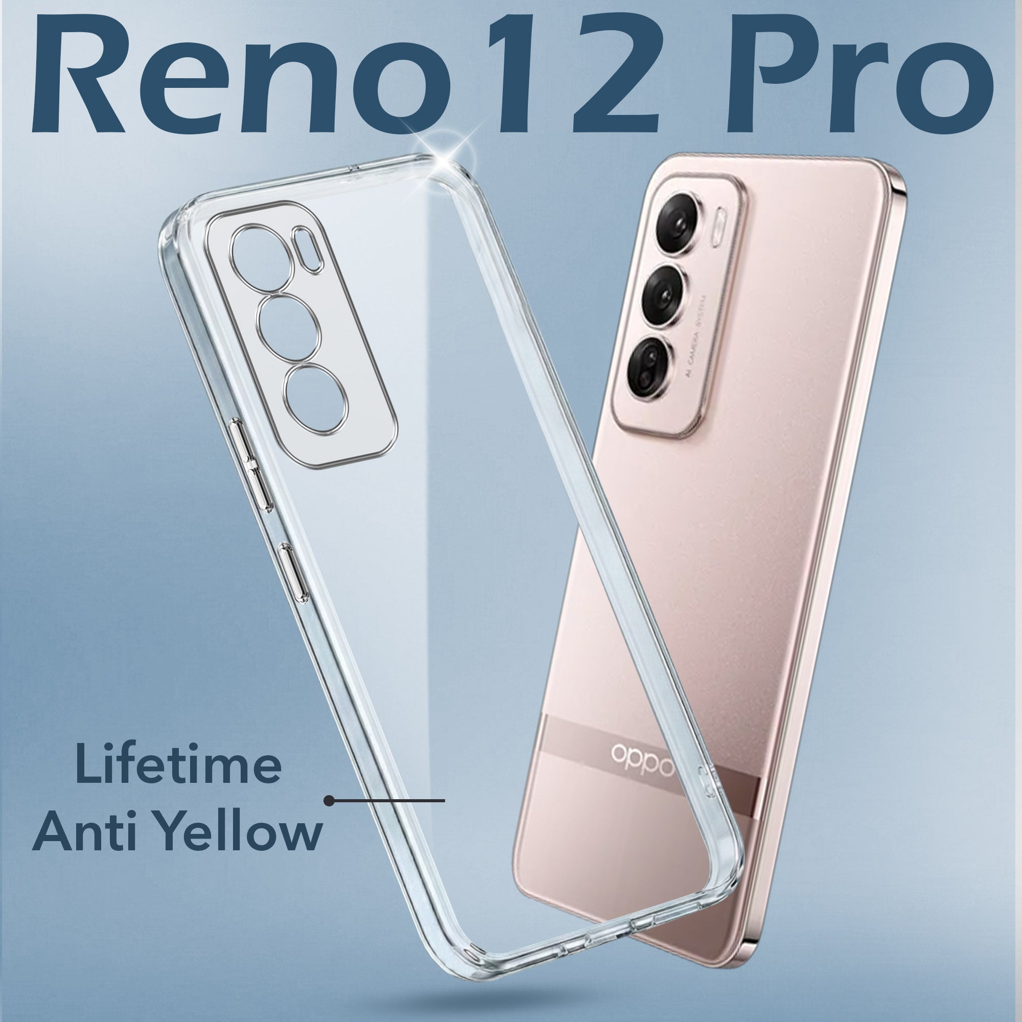 For Oppo Reno12 Pro 5G | Oppo Reno 12 Pro 5G Back Cover (Hard Anti Yellow Clear Case | Drop & Camera Protection | Shockproof Polycarbonate)