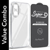 For Xiaomi Poco F7 5G Combo with Back Cover and 9H Tempered Glass ( Lifetime Anti-Yellow | Sleek Hard Crystal | Oleophobic Coating Screen Glass)